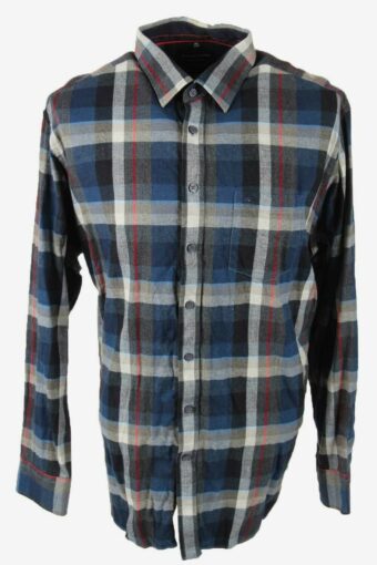 Vintage Flannel Shirt Check Long Sleeve 90s Cotton Retro Size XXL