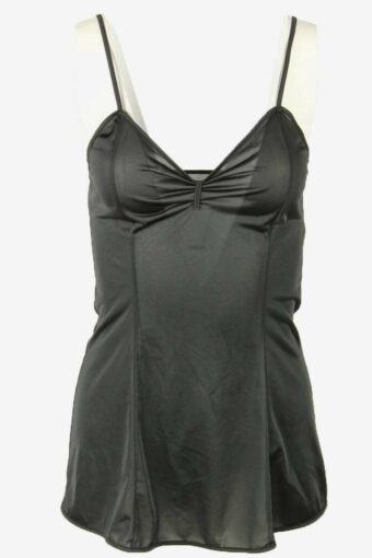 Vintage Spaghetti Strap Slip Dress Chemise Satin Nightdress 90s Black S