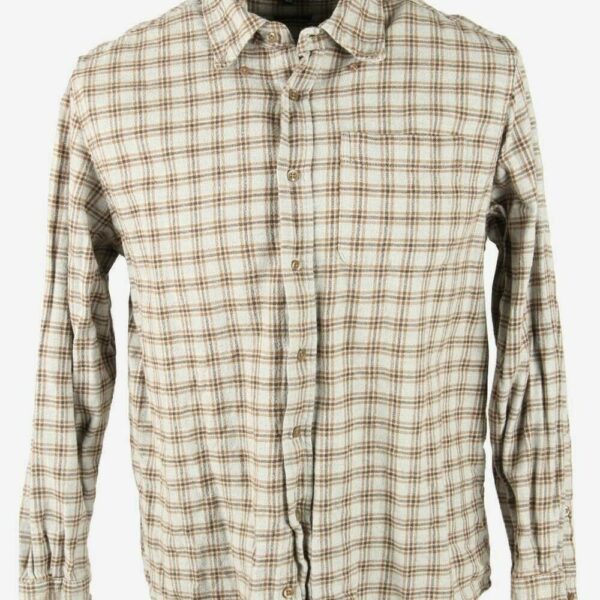 Watsons Flannel Shirt Check Vintage Long Sleeve 90s Retro Brown Size L